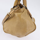 Chloe Etel Hand Bag Leather 2way Beige Gold Auth SW1546-5