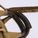 Chloe Etel Hand Bag Leather 2way Beige Gold Auth SW1546-8