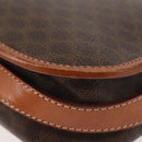 CELINE Macadam Canvas Shoulder Bag PVC Leather Brown Gold Auth SW1550-9