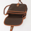 CELINE Macadam Canvas Shoulder Bag PVC Leather Brown Gold Auth SW1550-18