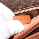 CELINE Macadam Canvas Shoulder Bag PVC Leather Brown Gold Auth SW1550-12