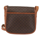 CELINE Macadam Canvas Shoulder Bag PVC Leather Brown Gold Auth SW1550-2