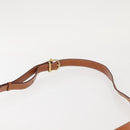 CELINE Macadam Canvas Shoulder Bag PVC Leather Brown Gold Auth SW1550-8