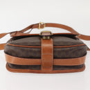 CELINE Macadam Canvas Shoulder Bag PVC Leather Brown Gold Auth SW1550-5
