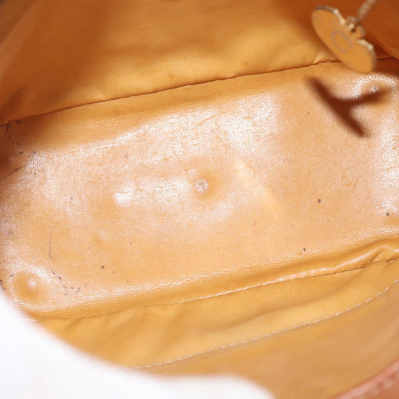 CELINE Macadam Canvas Shoulder Bag PVC Leather Brown Gold Auth SW1551