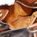 CELINE Macadam Canvas Shoulder Bag PVC Leather Brown Gold Auth SW1551-11