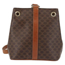 CELINE Macadam Canvas Shoulder Bag PVC Leather Brown Gold Auth SW1551-13