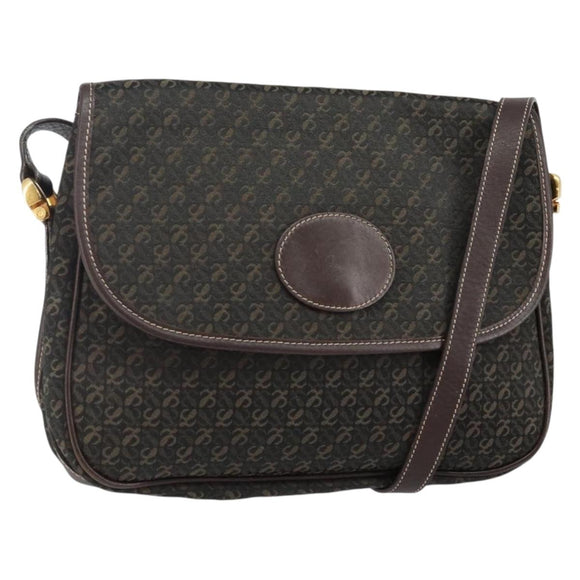 LOEWE Anagram Shoulder Bag Canvas Brown Gold Auth SW1553
