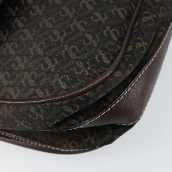 LOEWE Anagram Shoulder Bag Canvas Brown Gold Auth SW1553