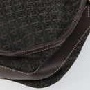LOEWE Anagram Shoulder Bag Canvas Brown Gold Auth SW1553-15