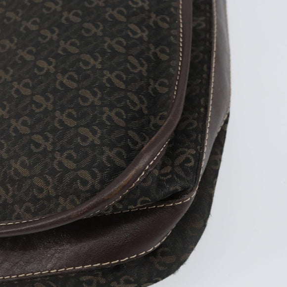 LOEWE Anagram Shoulder Bag Canvas Brown Gold Auth SW1553