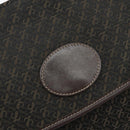 LOEWE Anagram Shoulder Bag Canvas Brown Gold Auth SW1553-17