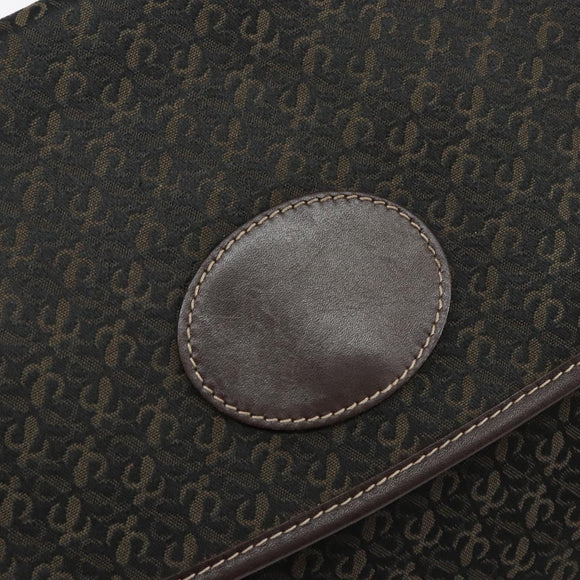 LOEWE Anagram Shoulder Bag Canvas Brown Gold Auth SW1553