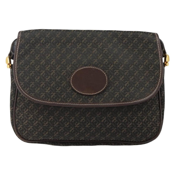 LOEWE Anagram Shoulder Bag Canvas Brown Gold Auth SW1553