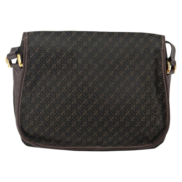 LOEWE Anagram Shoulder Bag Canvas Brown Gold Auth SW1553