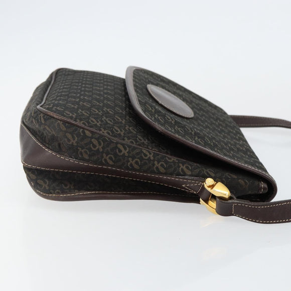 LOEWE Anagram Shoulder Bag Canvas Brown Gold Auth SW1553