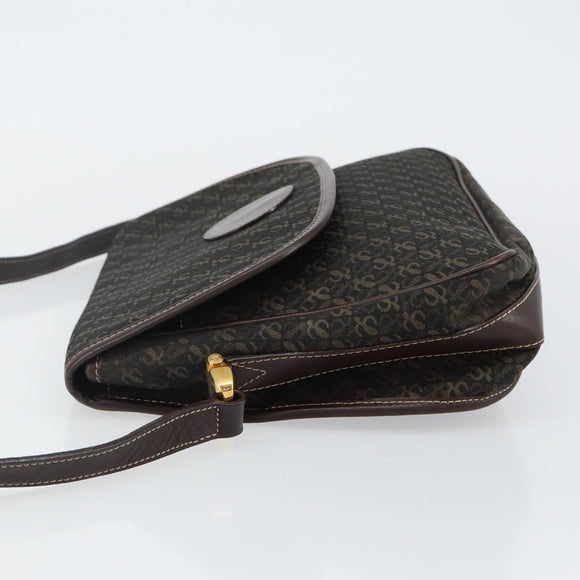 LOEWE Anagram Shoulder Bag Canvas Brown Gold Auth SW1553