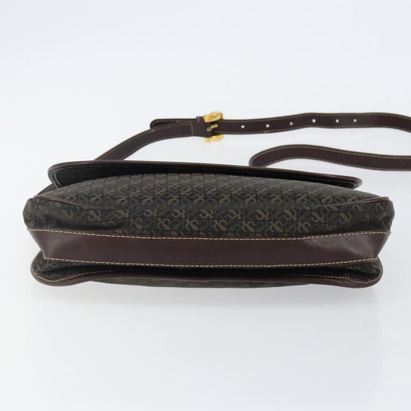 LOEWE Anagram Shoulder Bag Canvas Brown Gold Auth SW1553