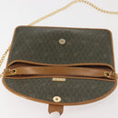 Christian Dior Honeycomb Canvas Chain Shoulder Bag PVC Brown Gold Auth SW1555-11