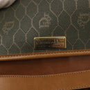 Christian Dior Honeycomb Canvas Chain Shoulder Bag PVC Brown Gold Auth SW1555-18