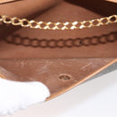 Christian Dior Honeycomb Canvas Chain Shoulder Bag PVC Brown Gold Auth SW1555-12