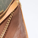 Christian Dior Honeycomb Canvas Chain Shoulder Bag PVC Brown Gold Auth SW1555-19