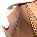 Christian Dior Honeycomb Canvas Chain Shoulder Bag PVC Brown Gold Auth SW1555-20