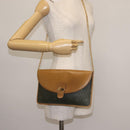 Christian Dior Honeycomb Canvas Chain Shoulder Bag PVC Brown Gold Auth SW1555-21