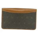 Christian Dior Honeycomb Canvas Chain Shoulder Bag PVC Brown Gold Auth SW1555-2