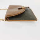 Christian Dior Honeycomb Canvas Chain Shoulder Bag PVC Brown Gold Auth SW1555-4