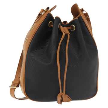 SAINT LAURENT Shoulder Bag PVC Leather Black Auth SW1561