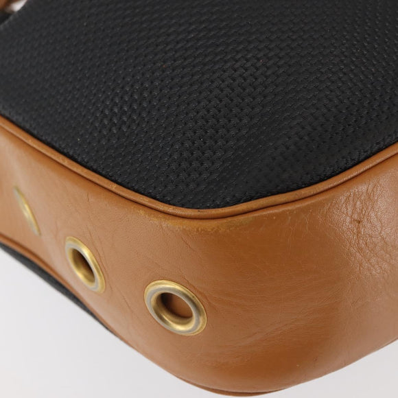 SAINT LAURENT Shoulder Bag PVC Leather Black Auth SW1561