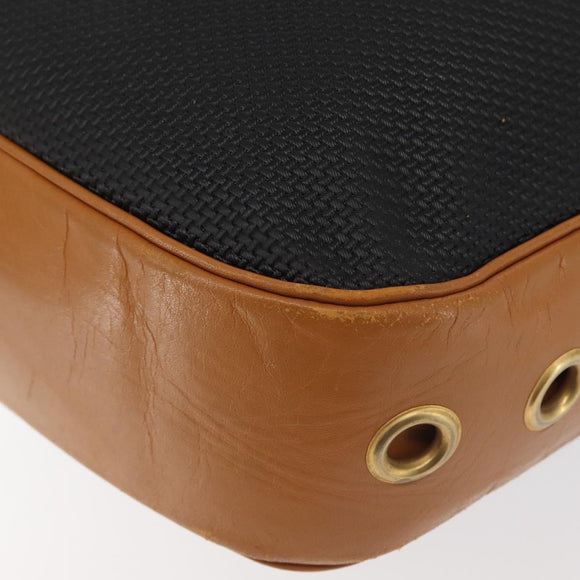 SAINT LAURENT Shoulder Bag PVC Leather Black Auth SW1561