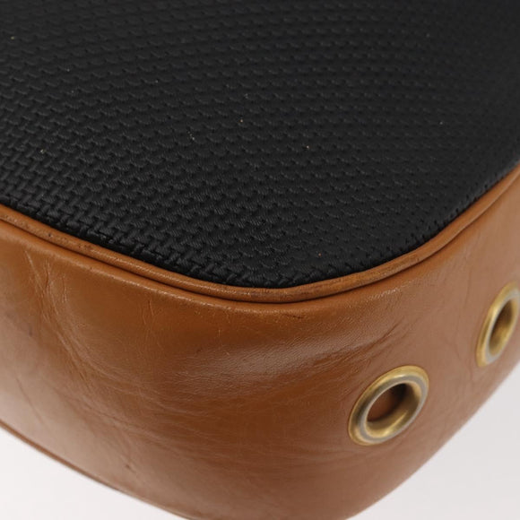 SAINT LAURENT Shoulder Bag PVC Leather Black Auth SW1561