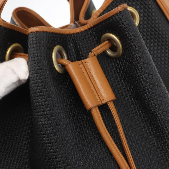 SAINT LAURENT Shoulder Bag PVC Leather Black Auth SW1561