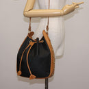 SAINT LAURENT Shoulder Bag PVC Leather Black Auth SW1561-21