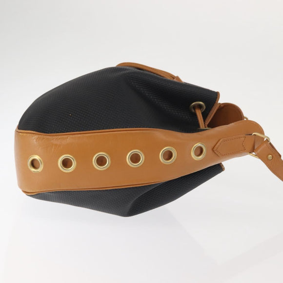 SAINT LAURENT Shoulder Bag PVC Leather Black Auth SW1561