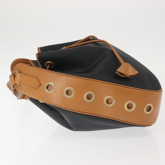 SAINT LAURENT Shoulder Bag PVC Leather Black Auth SW1561