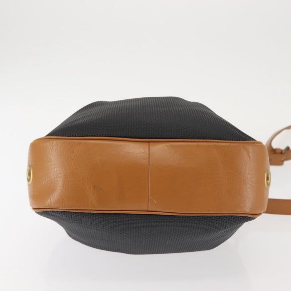 SAINT LAURENT Shoulder Bag PVC Leather Black Auth SW1561