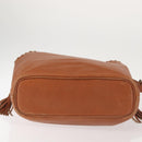 SAINT LAURENT Shoulder Bag Leather Brown Gold Auth SW1562-10