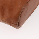 SAINT LAURENT Shoulder Bag Leather Brown Gold Auth SW1562-11