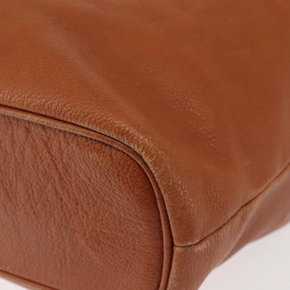 SAINT LAURENT Shoulder Bag Leather Brown Gold Auth SW1562