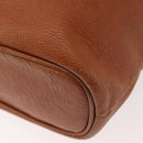 SAINT LAURENT Shoulder Bag Leather Brown Gold Auth SW1562-14