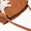 SAINT LAURENT Shoulder Bag Leather Brown Gold Auth SW1562-6