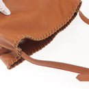 SAINT LAURENT Shoulder Bag Leather Brown Gold Auth SW1562-7