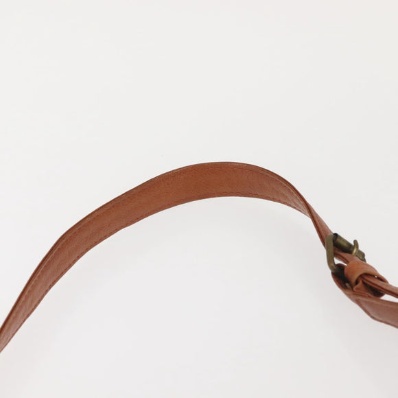 SAINT LAURENT Shoulder Bag Leather Brown Gold Auth SW1562