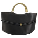 BALLY Hand Bag Leather Black Gold Auth SW1563-1