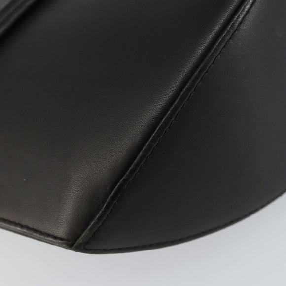 BALLY Hand Bag Leather Black Gold Auth SW1563