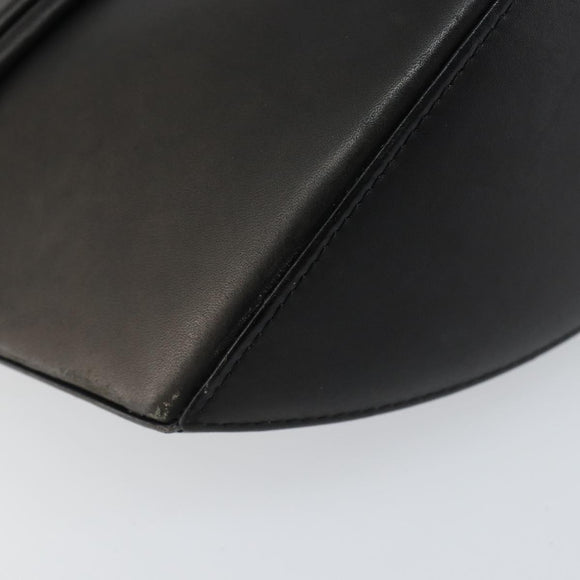 BALLY Hand Bag Leather Black Gold Auth SW1563