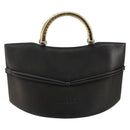 BALLY Hand Bag Leather Black Gold Auth SW1563-3